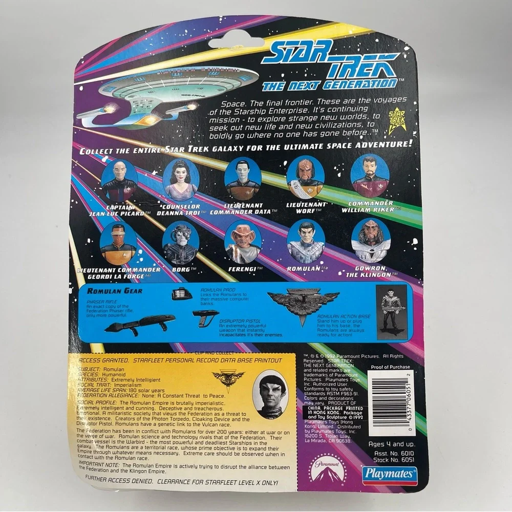 Vtg. 92 Star Trek - Romulan - The Next Generation Action Figures SEALED